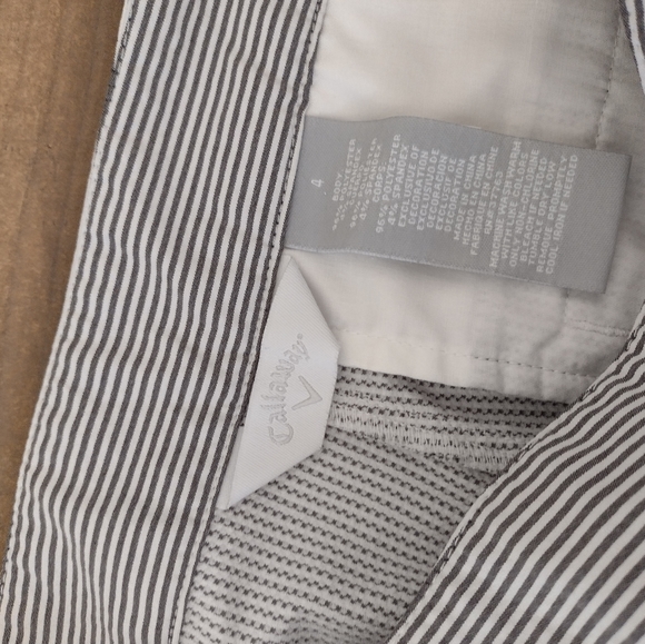 Callaway Gray Pinstriped Performance Golf Shorts Size 4 NEW - Picture 4 of 7
